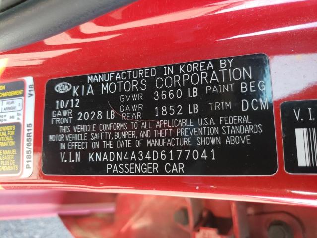 Photo 10 from auction – 2013 KIA RIO EX with VIN KNADN4A34D6177041