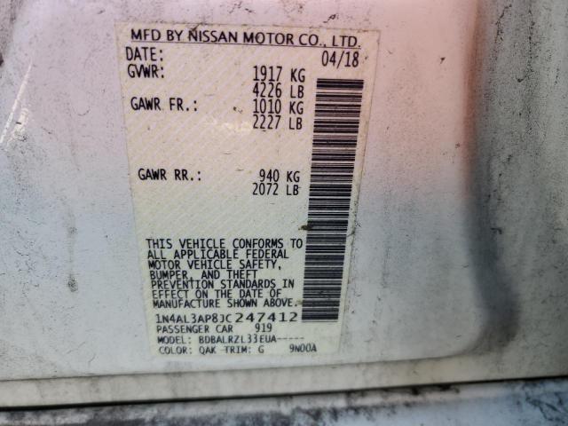 Photo 10 from auction – 2018 NISSAN ALTIMA 2.5 with VIN 1N4AL3AP8JC247412