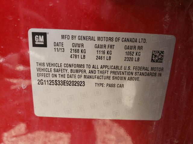 Photo 10 from auction – 2014 CHEVROLET IMPALA LT with VIN 2G1125S33E9202923