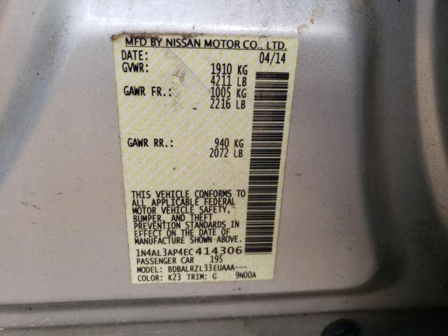 Photo 10 from auction – 2014 NISSAN ALTIMA 2.5 with VIN 1N4AL3AP4EC414306