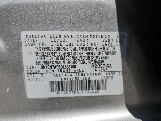 Photo 10 from auction – 2013 NISSAN VERSA S with VIN 3N1CN7AP5DL836160