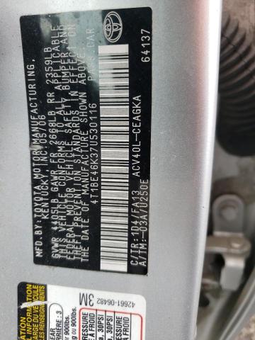 Photo 10 from auction – 2007 TOYOTA CAMRY CE with VIN 4T1BE46K37U530116