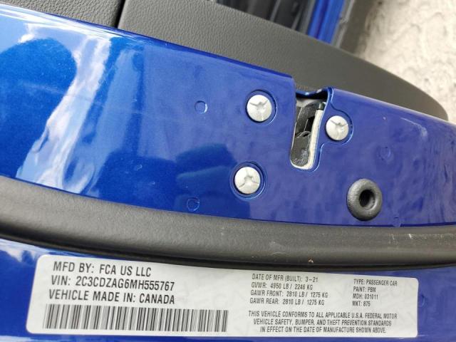 Photo 10 from auction – 2021 DODGE CHALLENGER with VIN 2C3CDZAG6MH555767