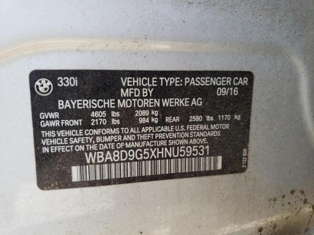 Photo 10 from auction – 2017 BMW 330 XI with VIN WBA8D9G5XHNU59531