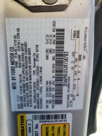 Photo 10 from auction – 2018 FORD FUSION SE with VIN 3FA6P0LU5JR158782