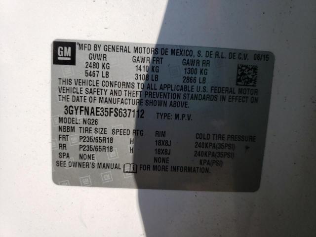 Photo 10 from auction – 2015 CADILLAC SRX with VIN 3GYFNAE35FS637112