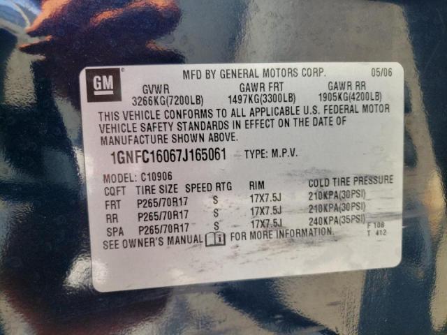 Photo 10 from auction – 2007 CHEVROLET SUBURBAN C with VIN 1GNFC16067J165061