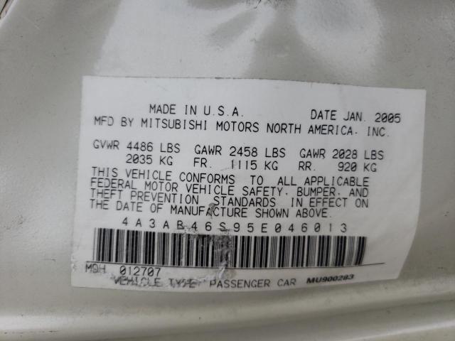 Photo 10 from auction – 2005 MITSUBISHI GALANT LS with VIN 4A3AB46S95E046013