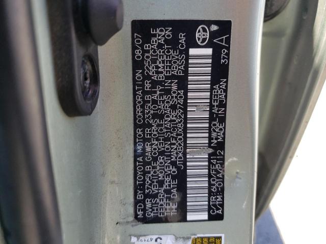Photo 10 from auction – 2008 TOYOTA PRIUS with VIN JTDKB20UX83297404