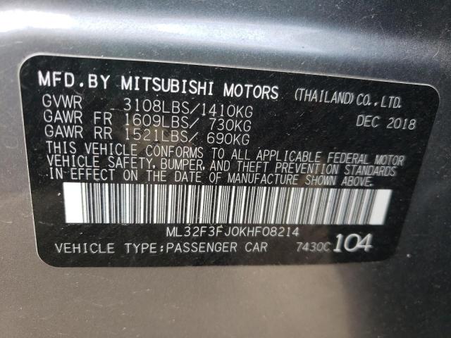 Photo 10 from auction – 2019 MITSUBISHI MIRAGE G4 with VIN ML32F3FJ0KHF08214