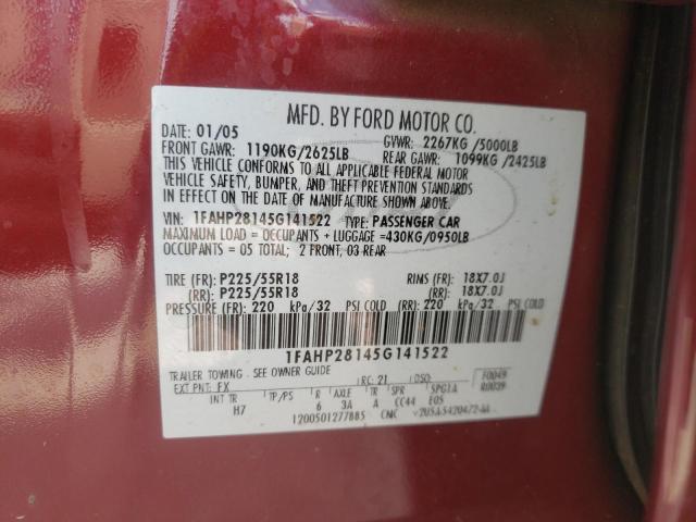 Photo 10 from auction – 2005 FORD FIVE HUNDR with VIN 1FAHP28145G141522