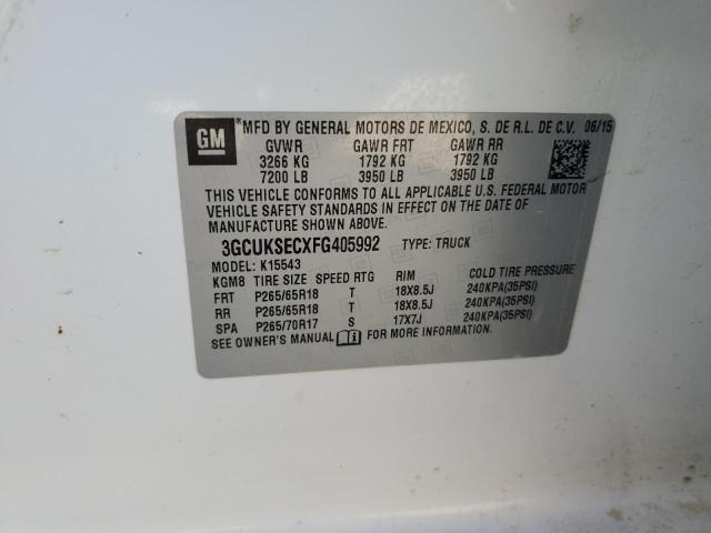 Photo 10 from auction – 2015 CHEVROLET SILVERADO with VIN 3GCUKSECXFG405992
