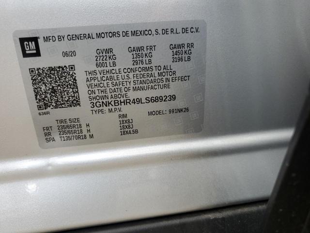 Photo 10 from auction – 2020 CHEVROLET BLAZER 2LT with VIN 3GNKBHR49LS689239