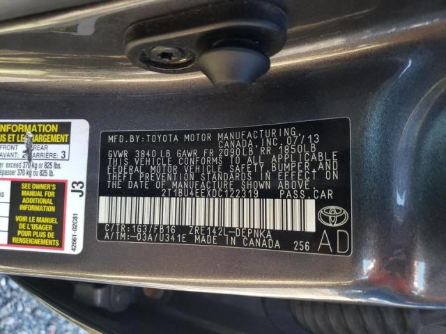Photo 10 from auction – 2013 TOYOTA COROLLA BA with VIN 2T1BU4EEXDC122319