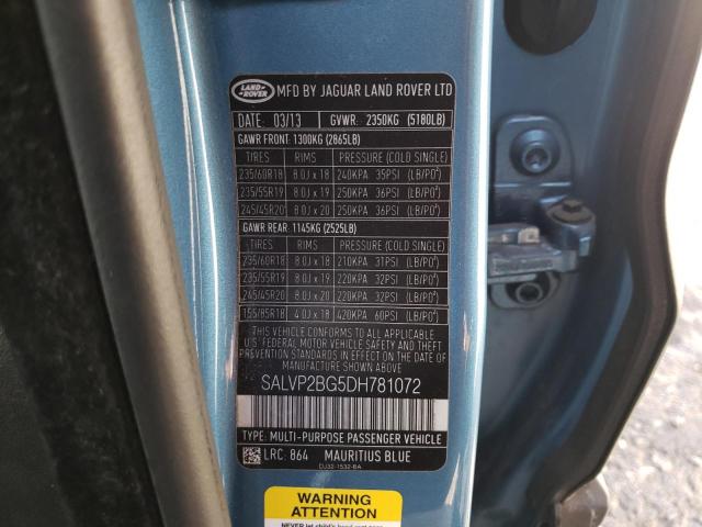 Photo 10 from auction – 2013 LAND ROVER RANGE ROVE with VIN SALVP2BG5DH781072