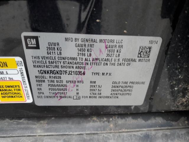 Photo 10 from auction – 2015 CHEVROLET TRAVERSE L with VIN 1GNKRGKD7FJ210354