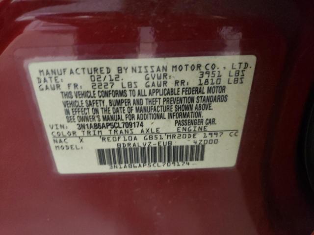 Photo 10 from auction – 2012 NISSAN SENTRA 2.0 with VIN 3N1AB6AP5CL709174