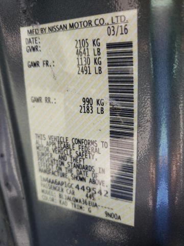 Photo 10 from auction – 2016 NISSAN MAXIMA 3.5 with VIN 1N4AA6AP1GC449542