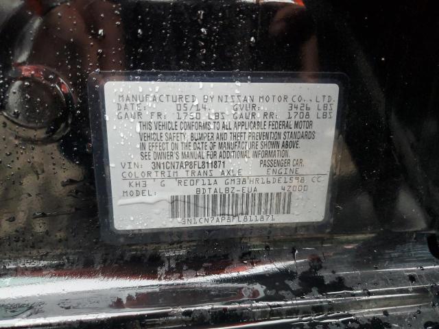 Photo 10 from auction – 2015 NISSAN VERSA S with VIN 3N1CN7AP8FL811871