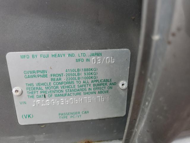 Photo 10 from auction – 2006 SUBARU FORESTER 2 with VIN JF1SG63606H759769