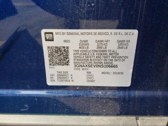 Photo 10 from auction – 2022 CHEVROLET EQUINOX with VIN 3GNAXSEV0NS106665