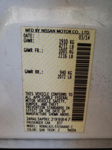 Photo 10 from auction – 2014 NISSAN ALTIMA 2.5 with VIN 1N4AL3AP9EC299847