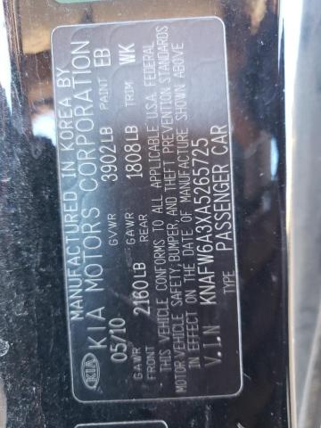Photo 10 from auction – 2010 KIA FORTE SX with VIN KNAFW6A3XA5265725