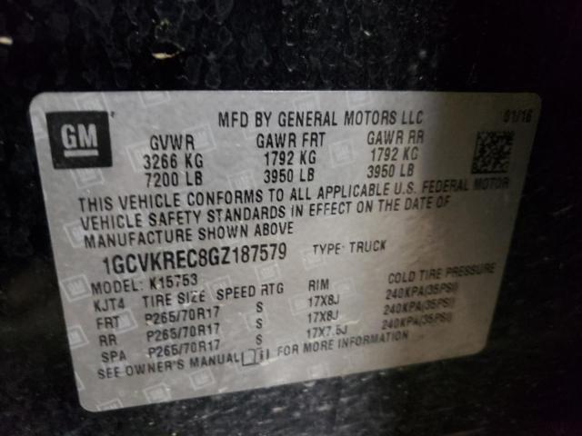 Photo 10 from auction – 2016 CHEVROLET SILVERADO with VIN 1GCVKREC8GZ187579