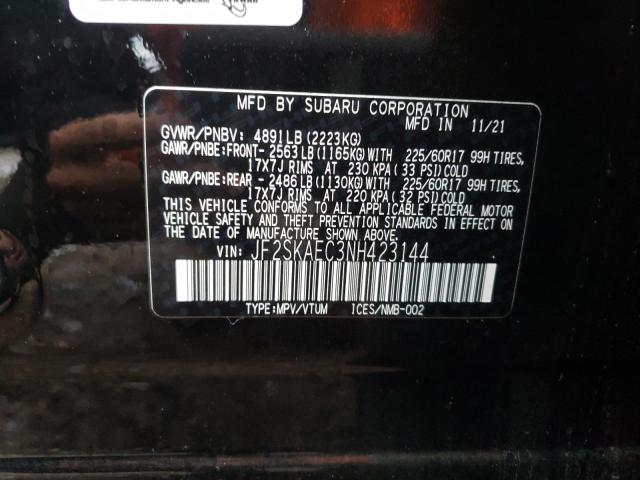 Photo 10 from auction – 2022 SUBARU FORESTER P with VIN JF2SKAEC3NH423144