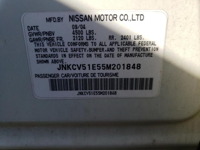 Photo 10 from auction – 2005 INFINITI G35 with VIN JNKCV51E55M201848