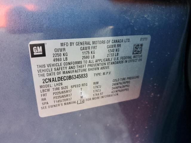 Photo 10 from auction – 2011 CHEVROLET EQUINOX LT with VIN 2CNALDEC0B6345833