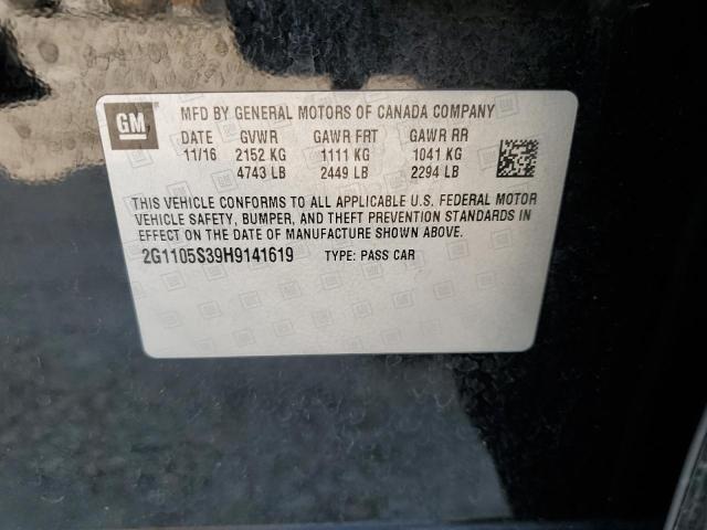 Photo 10 from auction – 2017 CHEVROLET IMPALA LT with VIN 2G1105S39H9141619