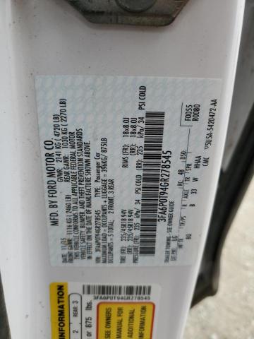 Photo 10 from auction – 2016 FORD FUSION SE with VIN 3FA6P0T94GR278545