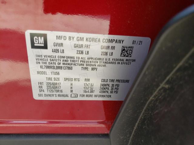 Photo 10 from auction – 2021 CHEVROLET TRAILBLAZE with VIN KL79MRSL0MB137860