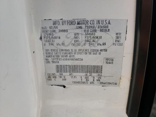 Photo 10 from auction – 2004 FORD F150 with VIN 1FTPX14584NB56026