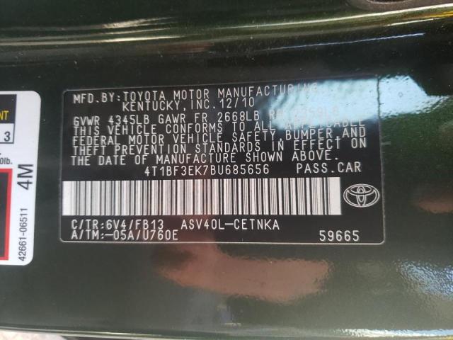 Photo 10 from auction – 2011 TOYOTA CAMRY BASE with VIN 4T1BF3EK7BU685656