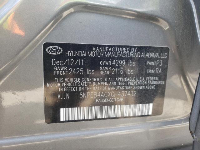 Photo 10 from auction – 2012 HYUNDAI SONATA GLS with VIN 5NPEB4ACXCH437432