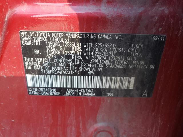 Photo 10 from auction – 2015 TOYOTA RAV4 LE with VIN 2T3BFREV4FW231813