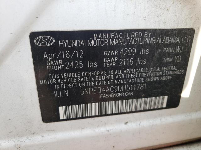 Photo 10 from auction – 2013 HYUNDAI SONATA GLS with VIN 5NPEB4AC9DH511781