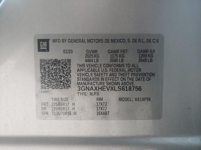Photo 10 from auction – 2020 CHEVROLET EQUINOX LS with VIN 3GNAXHEVXLS618756