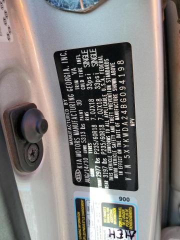 Photo 10 from auction – 2011 KIA SORENTO SX with VIN 5XYKWDA24BG094198