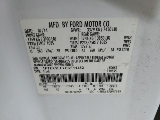 Photo 10 from auction – 2014 FORD F150 SUPER with VIN 1FTFX1EF7EKF11452