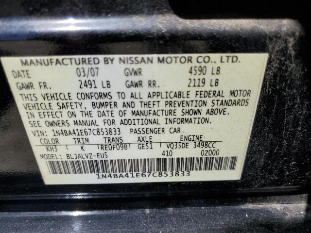 Photo 10 from auction – 2007 NISSAN MAXIMA SE with VIN 1N4BA41E67C853833
