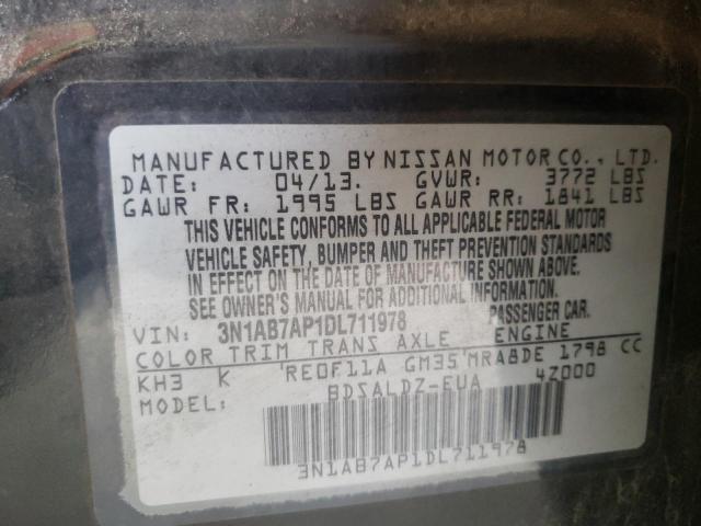 Photo 10 from auction – 2013 NISSAN SENTRA S with VIN 3N1AB7AP1DL711978