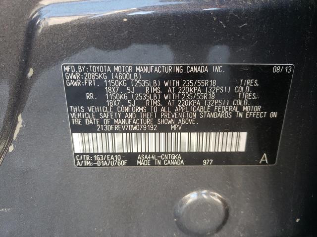 Photo 10 from auction – 2013 TOYOTA RAV4 LIMIT with VIN 2T3DFREV7DW079192