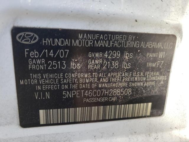 Photo 10 from auction – 2007 HYUNDAI SONATA GLS with VIN 5NPET46C07H288508