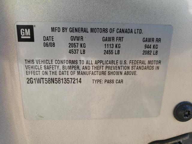 Photo 10 from auction – 2008 CHEVROLET IMPALA LT with VIN 2G1WT58N581357214