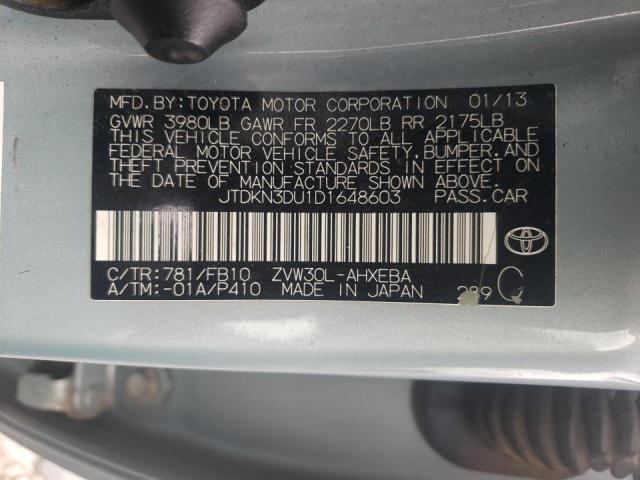 Photo 10 from auction – 2013 TOYOTA PRIUS with VIN JTDKN3DU1D1648603