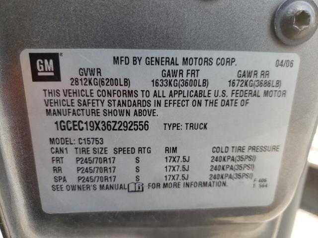 Photo 10 from auction – 2006 CHEVROLET SILVERADO with VIN 1GCEC19X36Z292556
