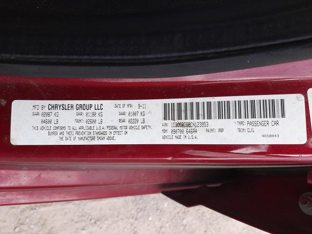 Photo 10 from auction – 2012 CHRYSLER 200 LIMITE with VIN 1C3CCBCG6CN123953